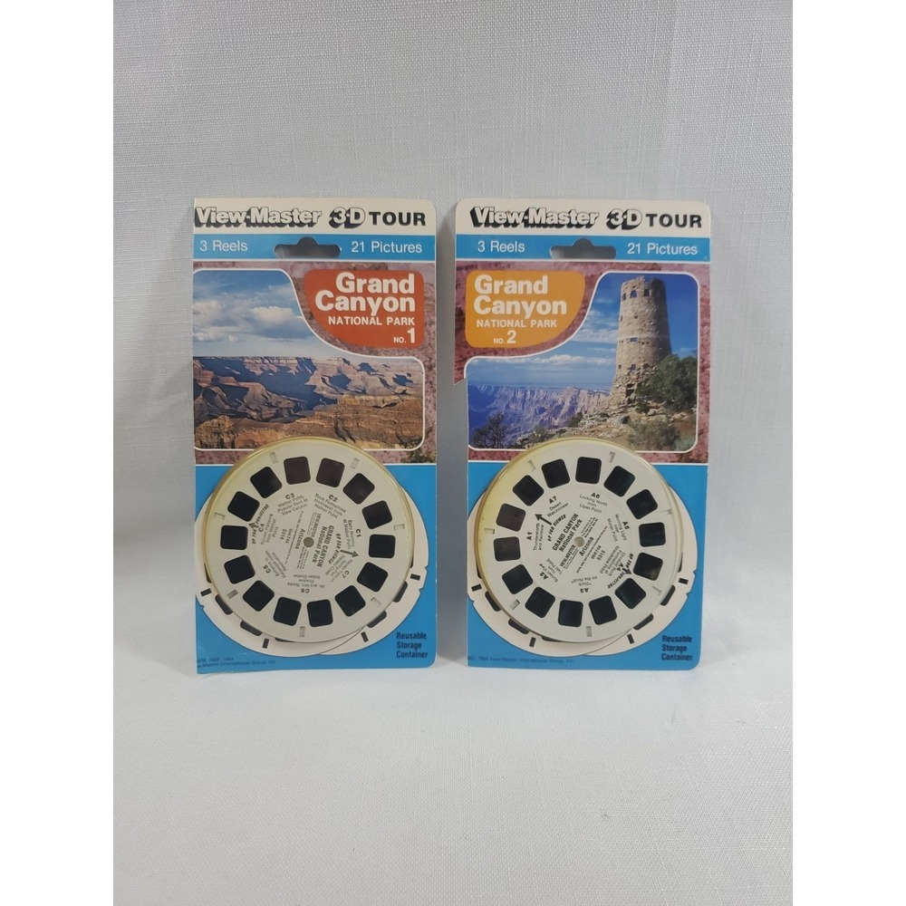 Vintage β’ View Master 3-D Tour-Grand Canyon No 1 & 2 - NOS - 3 Reels/21 Pictures